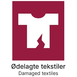 Kildesorteringsetikett Ødelagt Tekstil