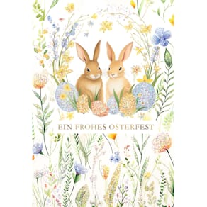 Osterkarte Noname, mit Glimmer, inkl. Umschlag, bunt