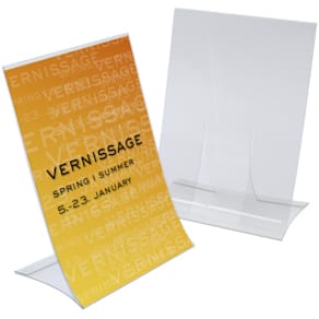 Tischaufsteller Sigel, A5, klappbar, glasklar