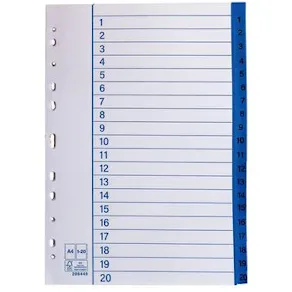 Pappersregister A4 1-20 10/fp