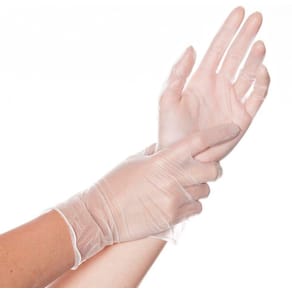 Engangshandsker vinyl L, pudderfri, hvid, 100 stk