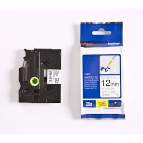 Brother labeltape TZe-FX231 Flexible-ID, 12 mm sort/hvid, 8 m