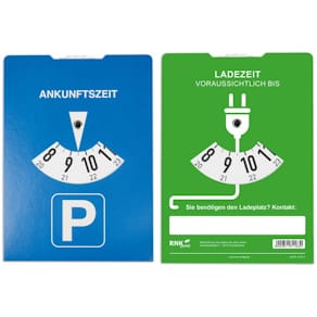 Parkscheibe RNK, StVO-konform, Karton, 11 x 15 cm, mit Ladescheib