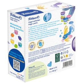 Fingerfarbe Pelikan FMFP, 4 St., pearlfarben sortiert