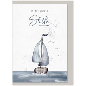 Trauerkarte KOMMA³, mit Umschlag, Devise: Trauer