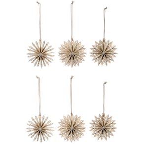 Dekoration Noname Schneeflocke, 6 Stück, hellbraun