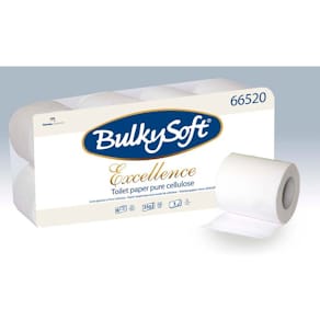 Toiletpapir BulkySoft Excellence 3-lag, hvid 95 mm, 29 m, 72 rl