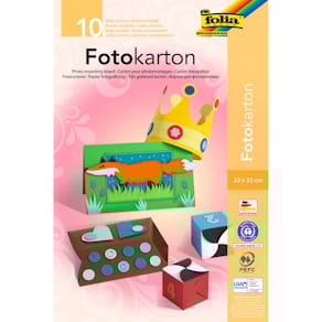Fotokartonblock Folia, 10 Farben sortiert, 22 x 33 cm, 300 g/m²