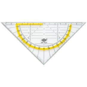 Geodreieck WEDO, 16 cm, transparent, im Etui