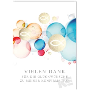 Dankeskarte Noname Konfirmation, 5 Stück, inkl. Umschläge, bunt