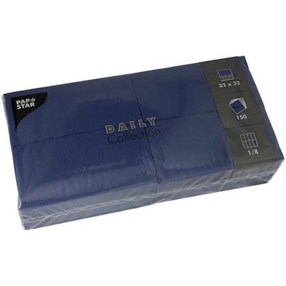 Serviett DAILY 2L 32cm 1/8br blå (150)
