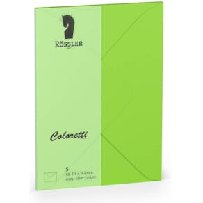 Briefumschlag Rössler Coloretti, C6, 5 Stück, hellgrün