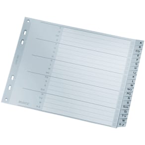 Register Leitz A4, A-Z, grau, 20-tlg.