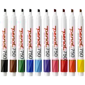 Markør Penol 750 skrå 2–5 mm, assorterede farver, 10 stk