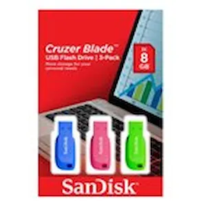 SanDisk Cruzer Blade - USB flash-enhet - 32 GB - USB 2.0 - blå,