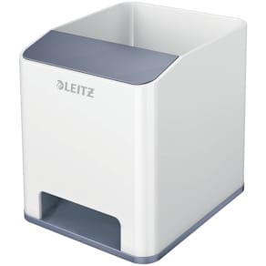 Stifteköcher Leitz WOW Duo Colour, Sound, weiß/grau