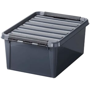 Plastkasse SmartStore Colour grå 15L m. låg, 400x300x190 mm