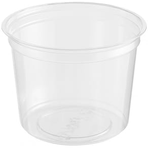 Plastbæger rPET, rund Ø101 x 76 mm, klar, 400 ml, 396 stk