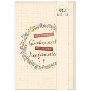 Konfirmationskarte Green Line, 11,5 x 17 cm, 5er-Set