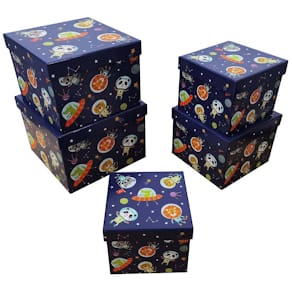 Geschenkkarton Kind Weltall, dunkelblau