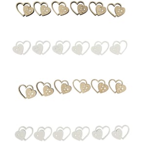 Streufigur Holz, Herz, natur-weiß