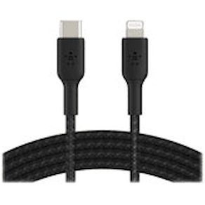 BOOST CHARGE Lightning to USB-C Cable, 1M Braided, Black