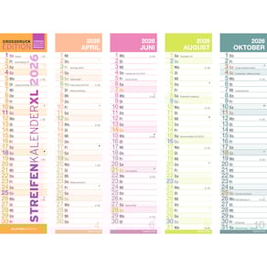 Streifenplaner Alpha, grau/rot, 11,3 x 49,5 cm, FSC-zertifiziert