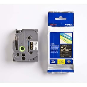 Labeltape Brother TZe lamineret 24 mm, guld/sort, 8 m