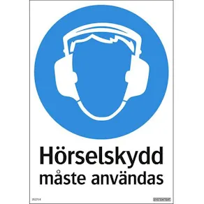 Skylt Hörselskydd 210x297mm