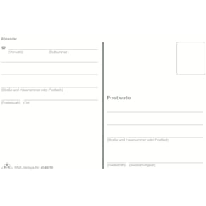 Postkartenblock RNK, mit Absender