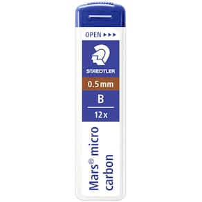 Reservstift Staedtler 0,5mm B, 12 stift/tub, 12fp