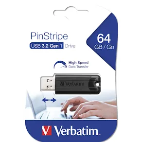 USB 3.2 PinStripe 64GB, Black