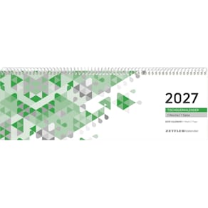 Pultkalender Zettler Typ 146, 1W 1S, 29,6x9,9cm, quer, grün
