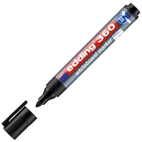 Whiteboardpenna EDDING 360 Svart, torksäker, konisk