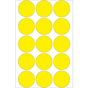 Märketiketter HERMA ej utskrift Gul, runda, Ø32mm, 480/fp