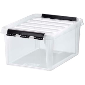 Plastkasse SmartStore Classic, klar, 8 L med låg, 340x250x160 mm