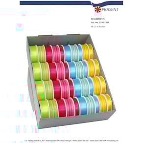 Zierband Satin, uni und gestreift, sortiert