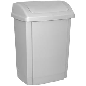 Vuilbak, met swingdeksel, 25 l, grijs