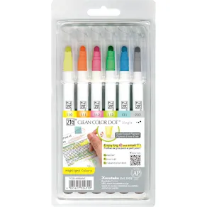 ZIG Clean Color Sinle DOT highlight 6/etui