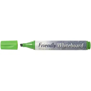 Whiteboardpenna FRIENDLY Grön, sned, 10st