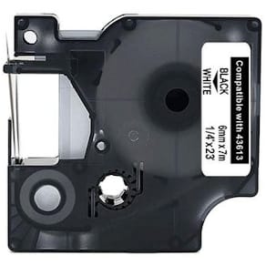 Tape 6mm svart på vit