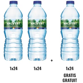 Mineraalwater Valvert, fles 50 cl, pak van 24, 2+1 gratis