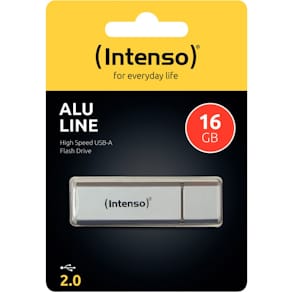 USB‑Stick Intenso Alu Line, USB 2.0, 16 GB, silber