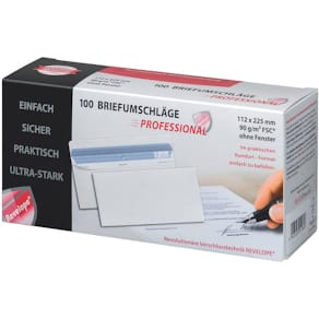 Briefumschlag Professional Revelope, 225 x 112 mm, weiß, 100 St.