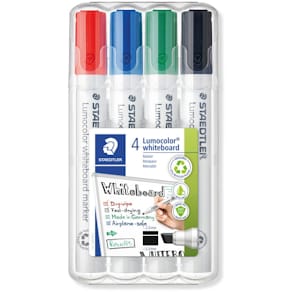 Whiteboardmarker STAEDTLER Lumocolor, 4 Farben, Keilspitze