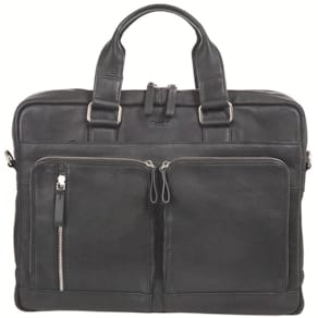 Aktentasche ALASSIO Leder, schwarz, ca. 31 x 42 x 15 cm