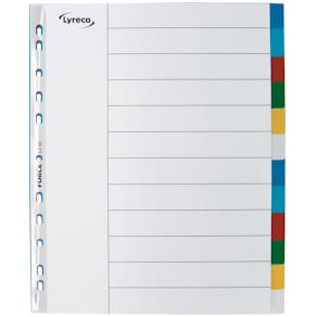 Plastregister LYRECO A4+ PP 12-flik färg