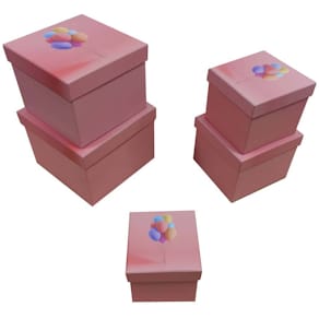 Geschenkkarton Noname Luftballon, rosa, 5 Größen, quadratisch