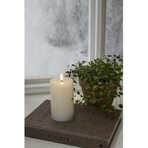 Blockljus STAR T Flamme LED 15cm vit