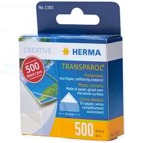 Fotoecken HERMA Transparol Spenderbox, weiß, 20 mm, 500 St
